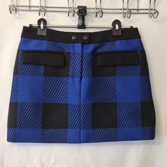 Rag & Bone Cybil Blue & Black Wool Blend Mini Sz 2 - Picture 10 of 14